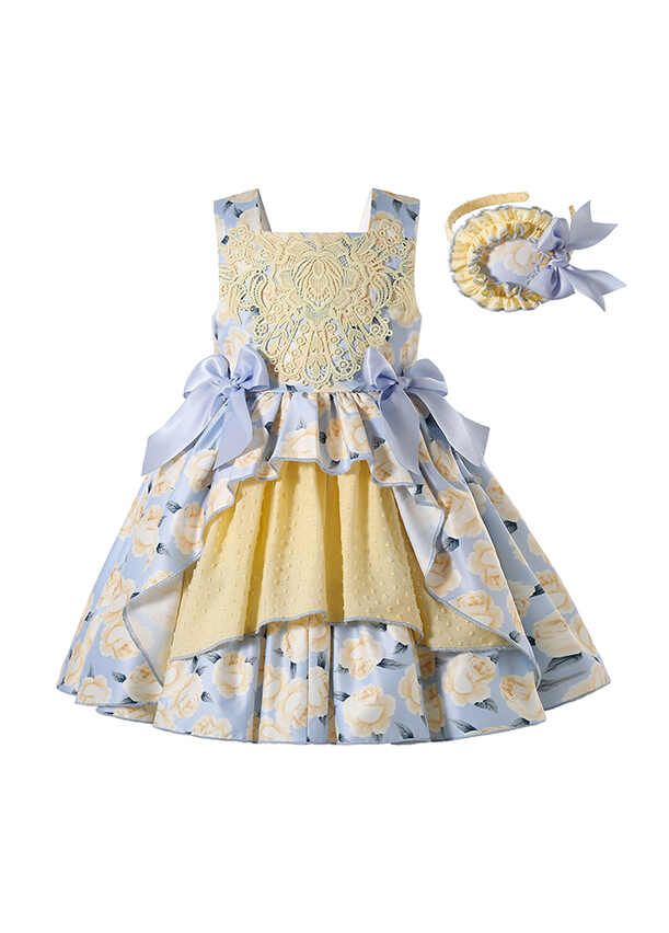 Blue and 2025 yellow easter dress