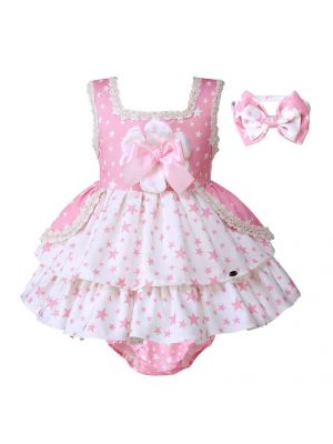 Pink Stars Princess Clothing Set With PP-pants B177