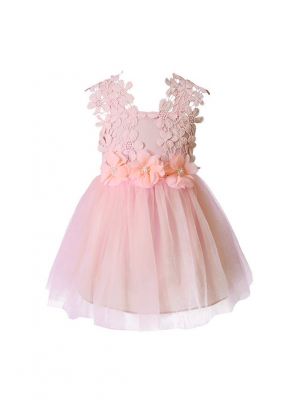 Lace Floral Princess Girls Party Dress