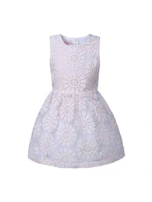 Flower Lace Sunflower Beige Party Kids Dress GD40415-6