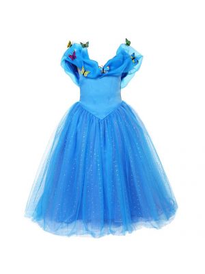 Blue Cinderella Fancy Girl Cosplay Dress