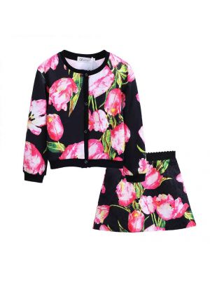 Rose Appliques Girl Clothing Set