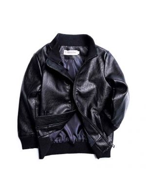 Latest Boys Black Overcoats Jacket Thicker 936