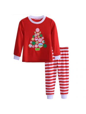 Girls Tree Embroidery Clothing Set 