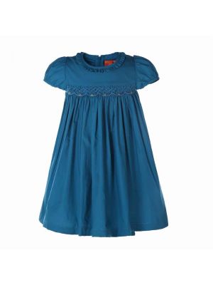 New Arrival Summer Navy Girls Smocking Dress 1919