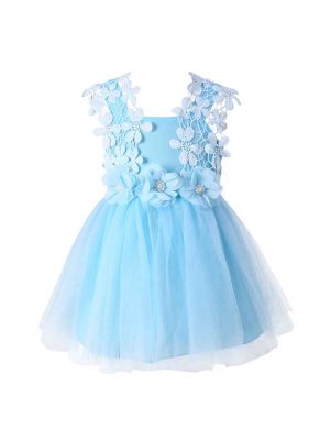 New Girl Blue Lace Tulle Princess Dress GD80905-28
