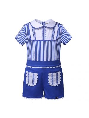 (ONLY 8Y Left) Blue Stripe Boy Clothing Set 