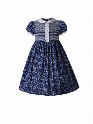 Single Breasted Doll Collar smocked  Dress