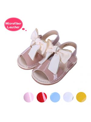 Camel Cute Girls Sandals Shoes With Handmade Bow-knot