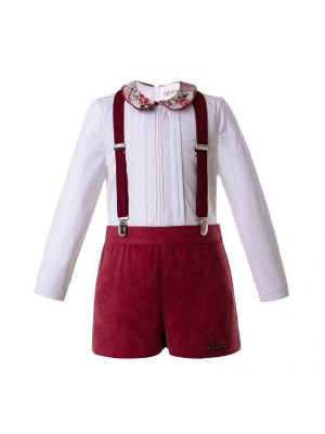 Autumn Strap Red Boutique Boy Clothing Sets B333