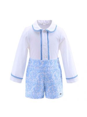 New Design Autumn Blue White Boy Clothing Set 898