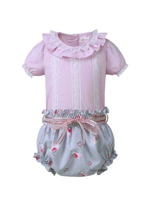 Toddler Girl Purple Flower Clothing Set-B164