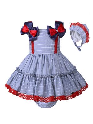 Summer Toddler Girl Stripe Clothing Set B185