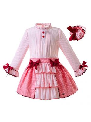 Latest Pink Girls Clothing Sets With Bows A247