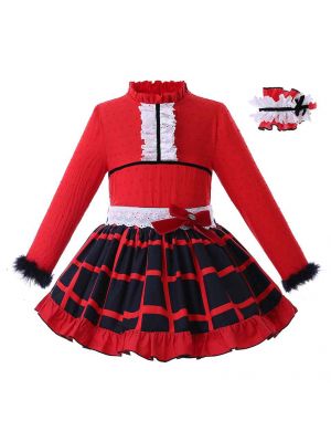 Red Plaid Girl Clothing Sets