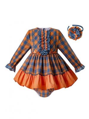 2019 New Orange Babies Clothing Sets  + Bloomers + Bonnet