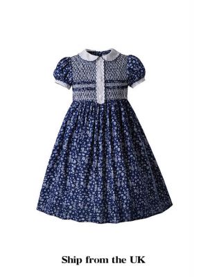 (UK Only) Single Breasted Doll Collar smocked  Dress