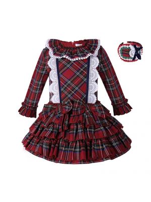 England Style Girl  Grid  Dress A119