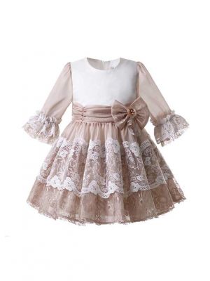 Birthday Party Flower Lace Princess Ceremony Girl Elegant Wedding Communion Dresses 