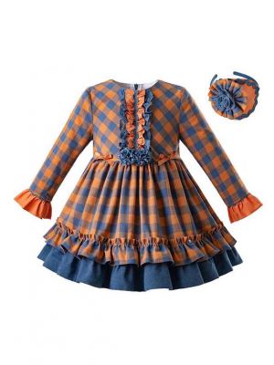 2019 New Elegant Orange Dress With Headband