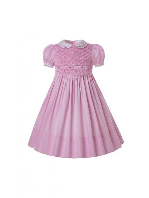 Pink Doll Collar Pleated Dress