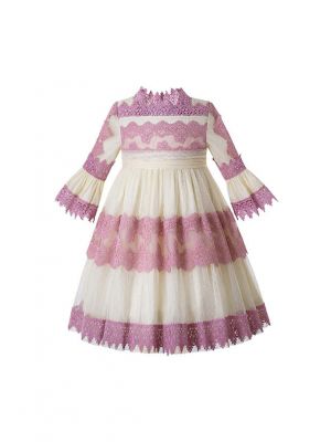 Gemometric Yarn Dyed Emboridery VintageGirls Dress + Hand Headband