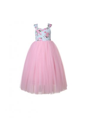 Girls Floral Sleeveless Tulle dress