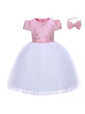 Girls Flower Feast Party Dress Big Bow 1082