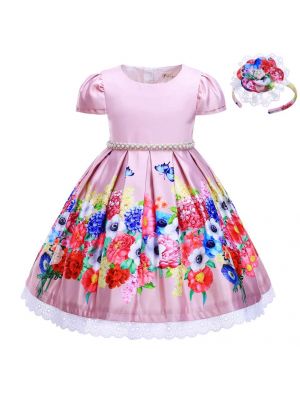 Latest Girl Flower Dress Pink Floral 1098