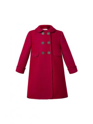 Girl Vintage  Red Double-Breasted  Coat