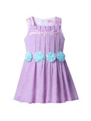Elegant Sleeveless Lavender Floral Girl Dress GD41207-03