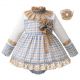 New Autumn Lace Grid Flower Baby Girl Clothing Set B231