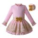 Newest Girl Party Dress With Pink Headband Long Sleeve Lace Dress