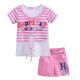 Girl Clothing Set Pink And White Stripe 1