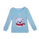 Light Blue Girl Knitted Sweater Bear Pattern 7W
