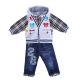 Cute 3PCS Boys Clothing Set Stripe Coat 05