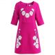 Rose Half Sleeve Back Zipper Embroidery Dress 663F
