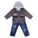 3PCS Boys Carton Clothing Set Grid Coat 16 
