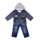 Boys Autumn Hodded Plaid Clothing Set 15