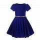 Hot Selling Girl Blue Draped Dress With Sashes 78BL