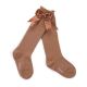 Girls Camel Socks With Handmade Bow-knot 