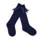 Girls Navy Blue Socks With Handmade Bow-knot 