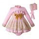 Girl Clothing Set Pink Baby Girl Dress+PP pants C107