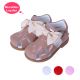 Camel Fashion Microfiber Leather Girls Sandals Shoes With Handmade Bow-knot