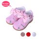 Pink Fashion Microfiber Leather Girls Sandals Shoes With Handmade Bow-knot