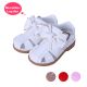White Fashion Microfiber Leather Girls Sandals Shoes With Handmade Bow-knot
