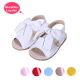 White Cute Girls Sandals Shoes With Handmade Bow-knot