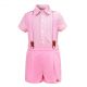 (ONLY Left 2Y 5Y 6Y ) Pink Grid Boy Clothing Set