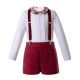 Autumn Strap Red Boutique Boy Clothing Sets B333