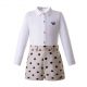 Dot Boy Clothing Sets Single-breasted Shirts With Embroidery Logo+Khaki Pants 